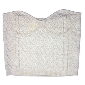 Le Lis Cable Knit Top Sweater Top Size Large Cream NWT